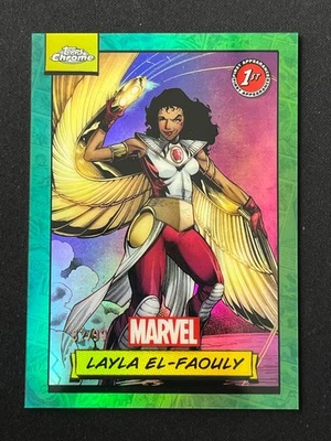 Laya El-Faolily 2024 Topps Chrome Marvel Green Refractor 82/99 #121 - Image 1 of 2