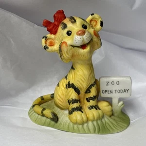 Vintage 70er Jahre Suzy's Zoo Porzellan sitzender Tiger heute geöffnet Figur E 3135 selten - Bild 1 von 5