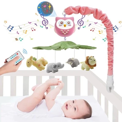 Baby Crib Mobile with Music and Lights for Boys Musical Mobile Safari Animals... - Image 1 of 4