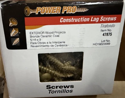 Construcción de madera Power Pro PCS150 5/16" x 3", tornillos de retención, accionamiento por estrella, 47875 Foto 1 de 2