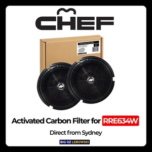 2PK Activated Filter for Chef RRE634W 60cm SlideOut Rangehood –Air Purifier Kit - Picture 1 of 7