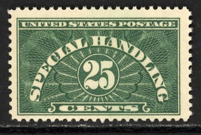 SCOTT QE4 1925 25 CENT SPECIAL HANDLING ISSUE EFO VARIETY MNH OG F-VF CAT $140! - Image 1 of 2