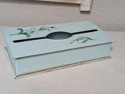 Винтажный небрендовый металлический тканевый держатель порошок синий MCM ретро 1950-е 1960-е ванная комната - Изображение 1 из 4