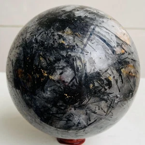 Natural Black Tourmaline crystal Sphere quartz crystal energy 2520g - Picture 1 of 13