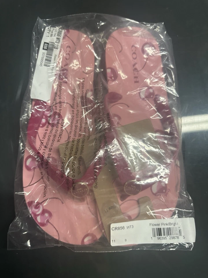 Coach Zayn Flip Flops - CR856 Cherry Fruit (Pink) - Size 11 -