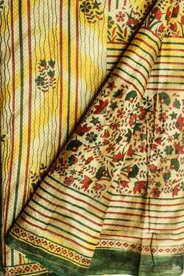 Tela sarong vintage india de algodón puro reciclado estampado sari envoltura PCS5636 Foto 1 de 4