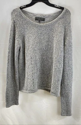 Suéter para mujer Rag & Bone gris jaspeado cuello barco lino mezcla lana L Foto 1 de 4
