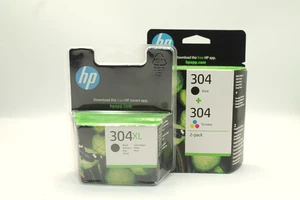 Genuine Original HP 304XL Black Ink Cartridge N9K08AE + 304 Tri-Colour Boxed - Picture 1 of 5