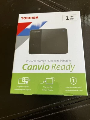 Toshiba Canvio Ready 1TB HDD, USB 3.1, 2.5" Portable External Hard Drive - Black - Image 1 of 2