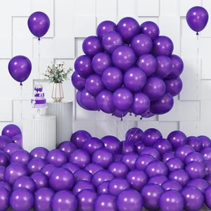KYGNE Purple Balloons, 100 Packs 5 Inch Black Purple Latex Balloons, Small Da... - Picture 1 of 9