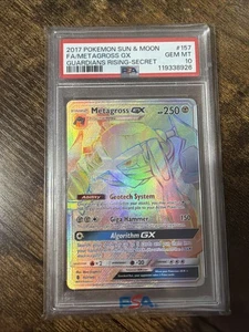 Pokemon Metagross GX Guardiani Rising Secret raro full art #157 PSA 10 gemme ottime condizioni - Foto 1 di 1