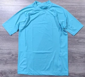 Lands End Rash Guard Boys X-Large 14-16 Blue Short Sleeve Swim Shirt Kids - Picture 1 of 6