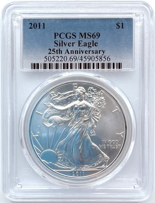 2011 SILVER EAGLE PCGS MS69 - Image 1 of 4