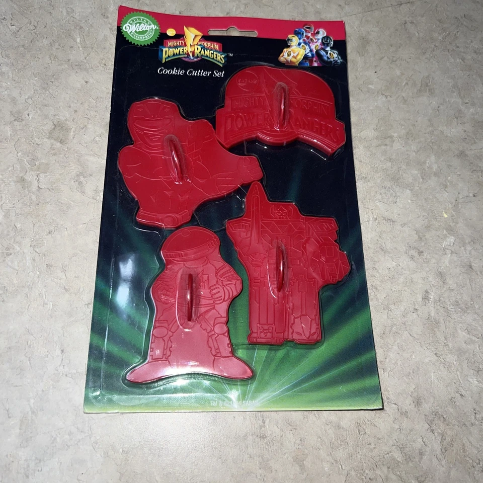 1994 Wilton Mighty Morphin Power Rangers Cookie Cutter Set of 4 NEW In Pkg - Image 1 of 4