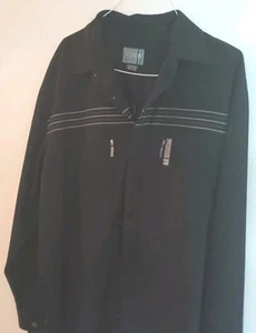Vintage Jordan Jumpman Dress Shirt Mens XXL Tall-Black Half Zip-SHARP- FREE SHIP - Picture 1 of 5