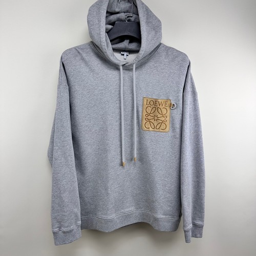 Felpa con cappuccio Loewe in pelle con toppa anagramma M 123148854