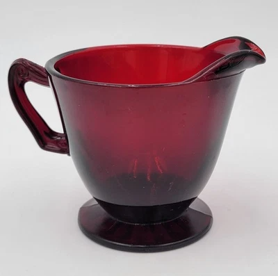 VTG Anchor Hocking Footed Creamer Royal Ruby Red Depression Glass Replacement - Image 1 of 4