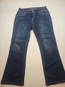WallFlower Jeans Damen Größe 17 (34 x 30) Blau Denim Boot Cut Schlag Baumwolle Freizeit - Bild 1 von 15