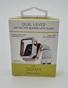 Apple Watch Cover 38MM Rosa/Bianco CON Protezione Paraurti Doppio Strato e Vetro - Foto 1 di 8