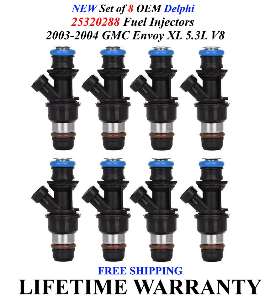 Inyectores de combustible Delphi genuinos 450cc 8 4 agujeros nuevos para GMC Envoy XL 2003-2004 5,3 L Foto 1 de 1