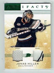 14-15 UD Upper Deck Artifacts  Jonas Hiller  /75  Jersey--Patch