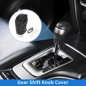1 Set Car Gear Shift Knob Cover for Volkswagen Golf 2015-2019 Pebbled Black Grey - Picture 1 of 6