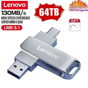 NEW Lenovo USB 3.0 Flash Drive High Speed Pen Drive 64TB Usb 3. 0 Memory Stick 2 - Afbeelding 1 van 7