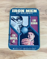 Iron Men of Baseball - Lou Gehrig & Cal Ripken Jr. Metal Collector Tin🌟New