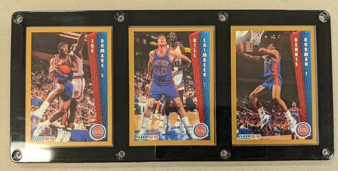 DETROIT PISTONS 3 CARD PLAQUE JOE DUMARS BILL LAIMBEER DENNIS RODMAN BAD BOYS Cover