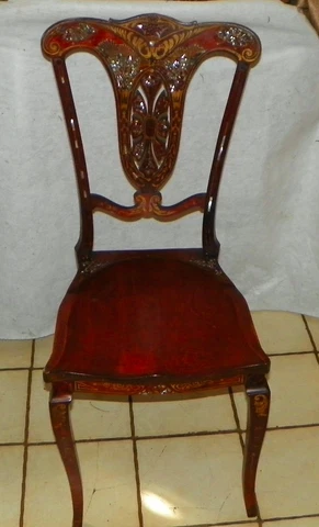Cherry Mother of Pearl Inlaid Desk Chair / Sidechair  (SC121) Cover