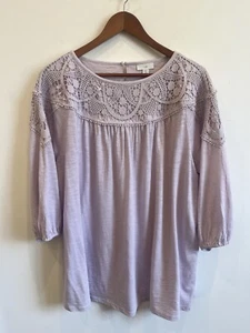 J. Jill Jersey Jersey Crochet Punto Malva Lila Talla 2X - Imagen 1 de 6