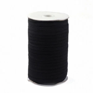 1 Roll Black Elastic Ribbon Stretch Flat Waist Band Woven Sewing Dressmakin 5mm - Picture 1 of 4