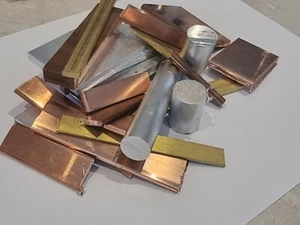 1kg Mixed Metals - Copper Flat Bar Brass Flat Bar Aluminium Round Bar - 1000g+ - Picture 1 of 4