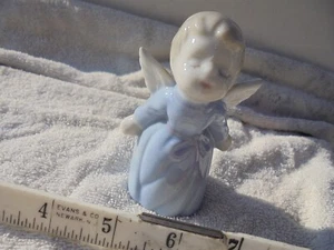 Kissy Angel Pale Blue & White w/ Painted Features 3.75" - Picture 1 of 4