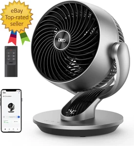Smart Fan for Bedroom,120° Vertical and 90° Oscillating Fan with Remote/Voice - Picture 1 of 3