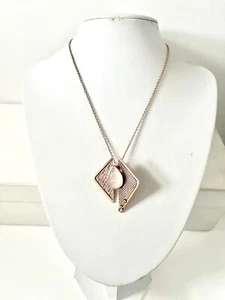 Rosenquarz Anhänger 50,8 mm mit rosévergoldeter Kette 45 cm Edelstein - Bild 1 von 3