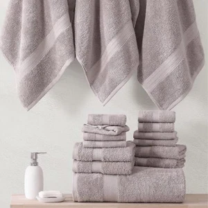 Set of 16 Bath Towels - 100% Cotton, 4 Bath Towels,4 Hand Towels, 8 Face Towels - Picture 1 of 8