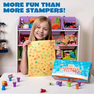 100PCS Assorted Stamps for Kids Self-Ink for Party Favor, Teacher Stamps, Kid... - Picture 1 of 9