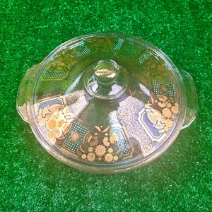 Georges Briard Fire King 2 Quart Auflaufform 22k Gold Paar Vögel Wappen Design - Bild 1 von 11