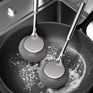 Stainless Steel Pot Brush With Handle, Kitchen Cleaning Scrub Brush, Pot Pan - Picture 1 of 5