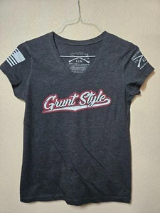 Grunt Style Gray Fitted Women's XL Liberty 76 T-Shirt Patriotic Tee - Picture 1 of 5
