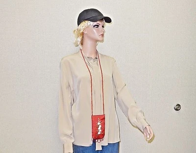 Mini cartera con cuentas, roja con bordado floral, correa para el hombro, cierre a presión #CHBP05 Foto 1 de 4