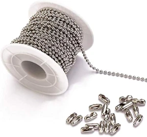 Tiparts 30 Feet Stainless Steel Ball Chains Necklace with 20Pcs Connectors Clasp - Picture 1 of 12