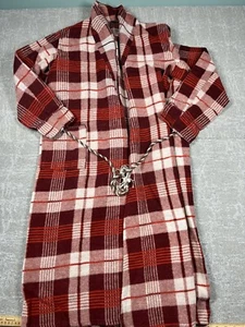 Accappatoio coperta faro vintage anni 40 rosso e bianco a quadri accogliente cotone acetato LEGGI SOTTO - Foto 1 di 7