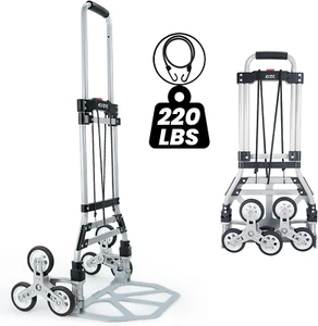 Carro De Carga Plegable Para Subir Escaleras Cajas Ruedas Con Cordon Elastico US - Picture 1 of 12