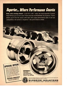 1972 SUPERIOR INDUSTRIES SUPERDRAG 1 WHEEL ~ ORIGINAL PRINT AD - Picture 1 of 1