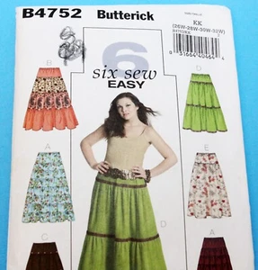 Butterick Sewing Pattern B4752 Skirt Easy Sew 26W-28W-30W-32W Uncut FF 2006 - Picture 1 of 6