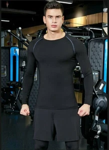 Men's Gymwear Set, Top + Compression Wear Leggings,men's sports fitness set - Picture 1 of 5