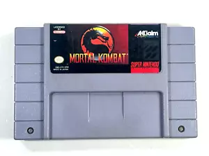 Mortal Kombat (Super Nintendo, 1993) SNES Authentic Tested - Picture 1 of 4