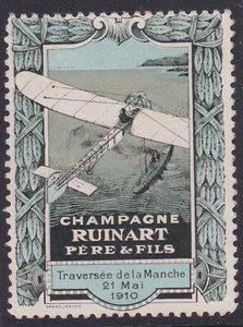 1910 Channel Crossing 21 May Ruinart Pere & Fils Stamp Scarce Very Fine MNH - Picture 1 of 2